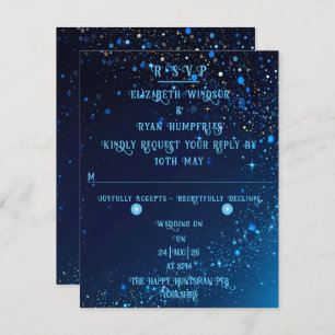 Cartão RSVP Elegante Sparkle Wedding