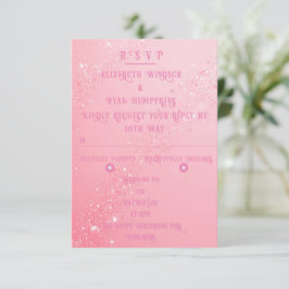 Cartão RSVP Elegante Sparkle Wedding