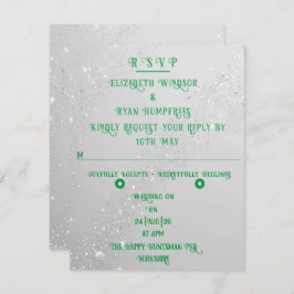 Cartão RSVP Elegante Sparkle Wedding
