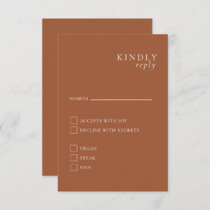 Cartão RSVP Elegante Terracotta Minimalista