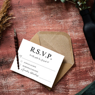 Cartão RSVP Elegante Tipografia Laurel Wreath Monograma