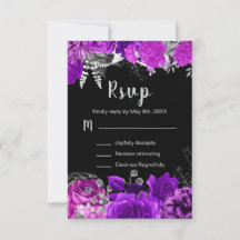 Elegantes Flores Roxas e Prateadas Sweet Sixteen