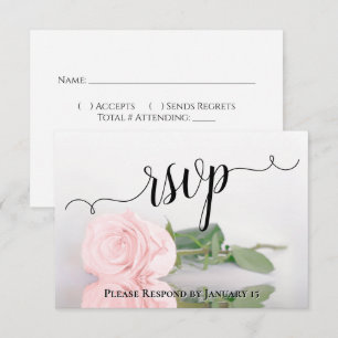 Cartão RSVP Elegantes Reflexos de Rosa Cor-de-Rosa no Casament