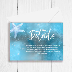 Cartão RSVP Embalagem de Casamento de Verão no Mar Azul Profun