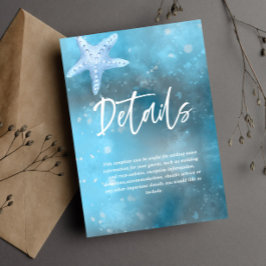 Cartão RSVP Embalagem de Casamento de Verão no Mar Azul Profun