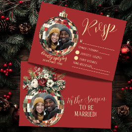 Cartão RSVP Encantador É a Estação para se Casar com Foto