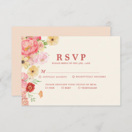 Cartão RSVP Encantando Aquarela Manteiga Floral Amarelo Casame