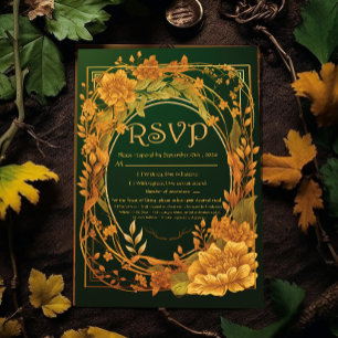 Cartão RSVP Encantando Casamento de Autumn Themed Druid Hill R
