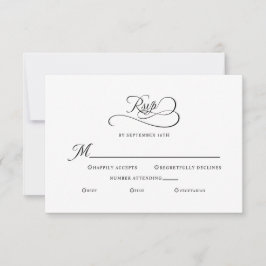 Cartão RSVP Enclausuramento de Casamento Elegante Caligrafia P