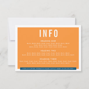 Cartão RSVP ENCLOSURE DETAILE bold block azul escuro laranja