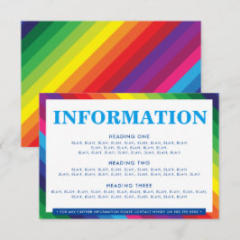 Cartão RSVP ENCLOSURE DETALHES divertidos de stripe arco-íris 