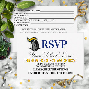 Cartão RSVP Encontro de Turma da Mascote Escolar
