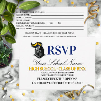 Cartão RSVP Encontro de Turma da Mascote Escolar