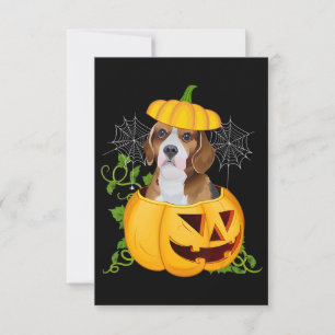 Cartão RSVP Engraçado Pumpkin Bonito No Halloween Feijão Pum