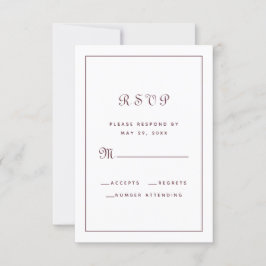 Cartão RSVP Envelope Clássico de Casamento em Script Elegante