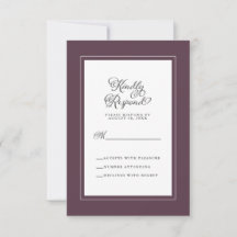 Envelopes de Casamento Elegantes Cassis Roxo e Bra