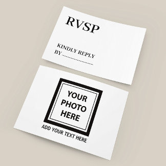 Cartão RSVP Enviar imagem foto & adicionar texto – Personaliza