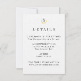 Cartão RSVP Equestrian Wedding Details Card with Horse Crest