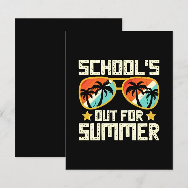 Cartão RSVP Escola Fechada Para o Verão (Frente/Verso)