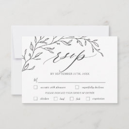 Cartão RSVP Escolha da Refeição de Casamento de Branqueamento 