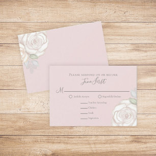 Cartão RSVP Escolha da Refeição de Casamento de Folhagem Ros