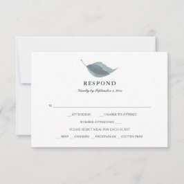 Cartão RSVP Escolha da Refeição de Verde Azul Simples