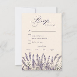 Cartão RSVP Escolha das Refeições de Casamento de Lavanda Roxo