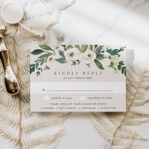 Cartão RSVP Escolha das Refeições de Casamento Floral de Casam