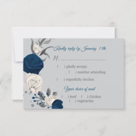 Cartão RSVP Escolha de farinha botânica para flores marinhos a