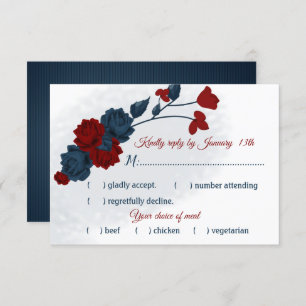 Cartão RSVP Escolha de farinha de marinho e burgundi
