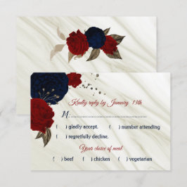 Cartão RSVP Escolha de farinha de marinho e burgundi