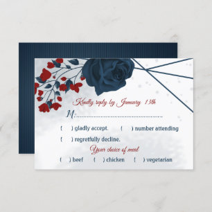 Cartão RSVP Escolha de farinha de marinho e burgundi