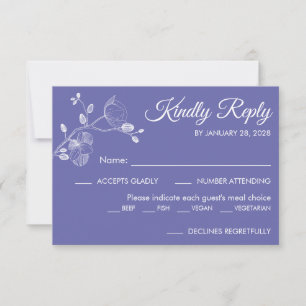 Cartão RSVP Escolha de farinha roxa para orquídeas elegantes