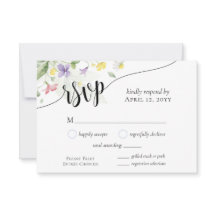 Escolha de Jantar Aquarela Flores Silvestres Azul 