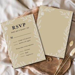 Cartão RSVP Escolha de Refeição de Casamento Botânica Elegante