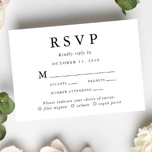 Cartão RSVP Escolha de Refeição de Casamento com Crista de Mon