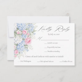Cartão RSVP Escolha de Refeição de Casamento com Jardim Floral