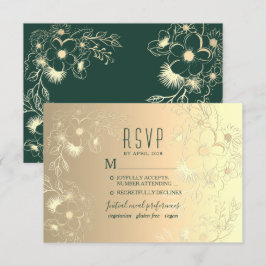 Cartão RSVP Escolha de Refeição de Casamento em Ouro