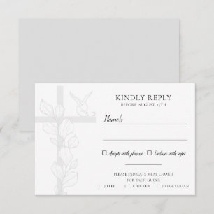 Cartão RSVP Escolha de Refeição de Casamento Emma Elegant Cruz