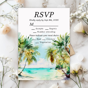 Cartão RSVP Escolha de Refeição para Casamento no Destino de P