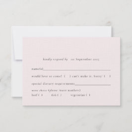 Cartão RSVP Escolha de Refeição Sólida para Rosas claro Escamo