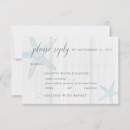 Cartão RSVP Escolha de Refeições Azuis Russas para Peixes de E