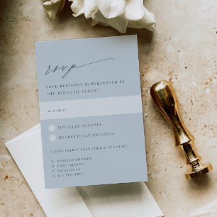 Cartão RSVP Escolha de Refeições de Casamento Azul-Costeiro Pá