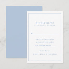Cartão RSVP Escolha de Refeições de Quadro Azul Mínimo Elegant