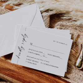 Cartão RSVP Escolha de refeições para caligrafia simples e ele