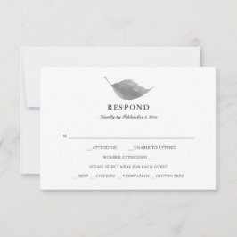 Cartão RSVP Escolha de refeições simples azul e branca