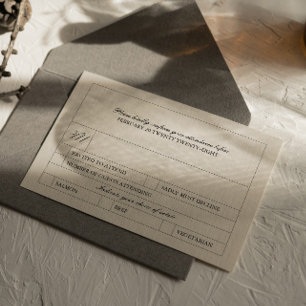 Cartão RSVP Escolha de Rótulo de Vintagem Simples e Moderna