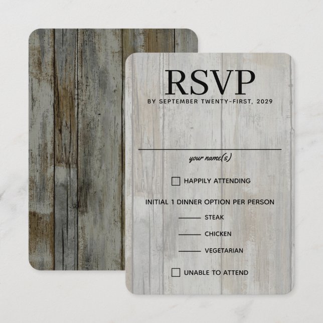 Cartão RSVP Escolhas de Comida da Floresta Negra Russa (Frente/Verso)