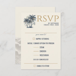 Cartão RSVP Escolhas de Comida das Palmeiras azuis Dreamy