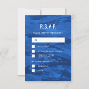 Cartão RSVP Escova Elegante Traços e Estrela de David Bar Mitz